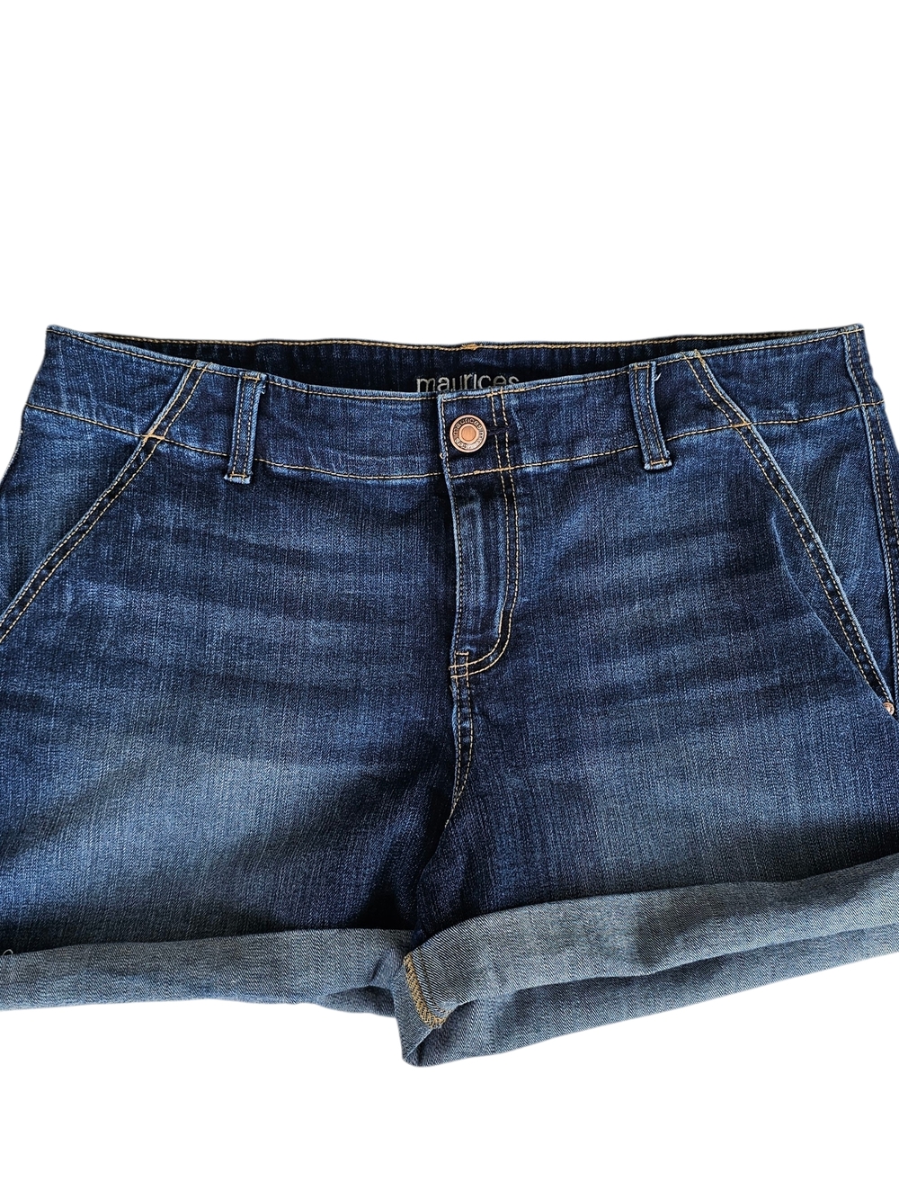 Maurices Denim Shorts Size 16 Cuffed Blue Stretch